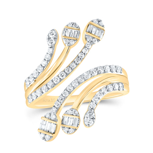 Anillo de diamantes de lujo de 14 quilates