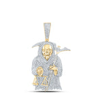 Colgante de Santa Muerte con diamantes de 10 quilates