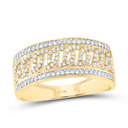 Anillo cubano de diamantes de 14 quilates