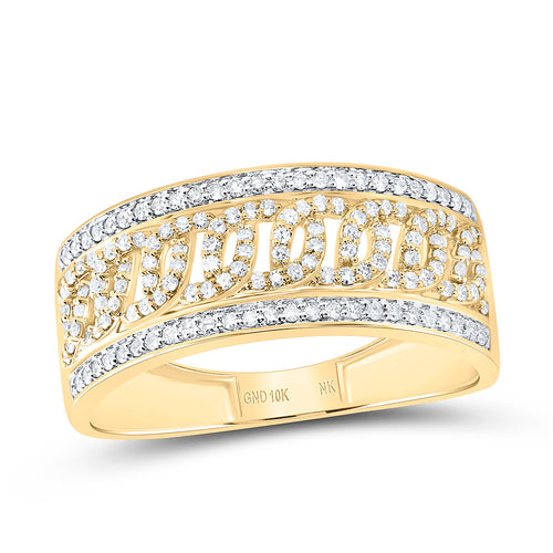 Anillo cubano de diamantes de 14 quilates