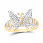 10K Diamond Butterfly Ring