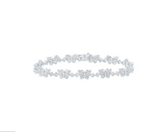 Pulsera de mariposa y trébol de diamantes de 10 quilates