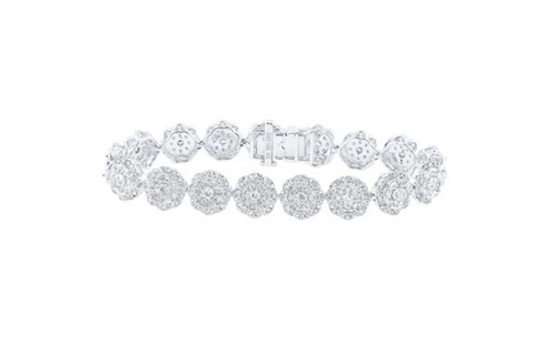 Pulsera de diamantes redondos de 10 quilates