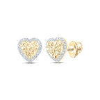 10K Diamond Heart Nugget Earrings