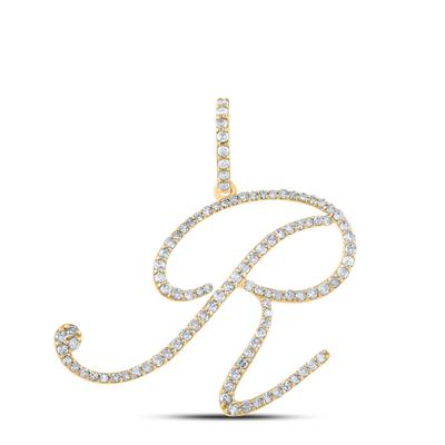 10K Diamond Cursive Initial Pendant