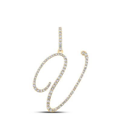10K Diamond Cursive Initial Pendant