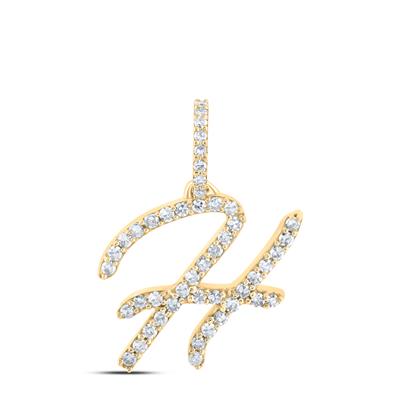10K Diamond Cursive Initial Pendant