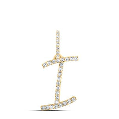 10K Diamond Cursive Initial Pendant