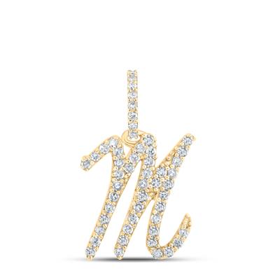 10K Diamond Cursive Initial Pendant
