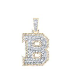 10K Diamond Initial Pendant