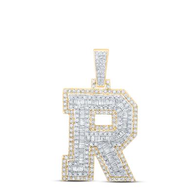10K Diamond Initial Pendant