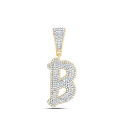 10K Diamond Initial Pendant