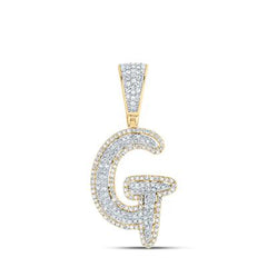 10K Diamond Initial Pendant