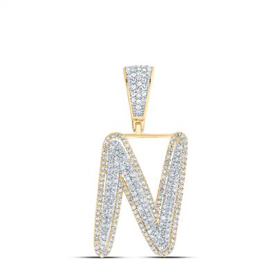 10K Diamond Initial Pendant