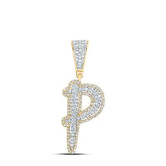10K Diamond Initial Pendant