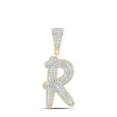 10K Diamond Initial Pendant