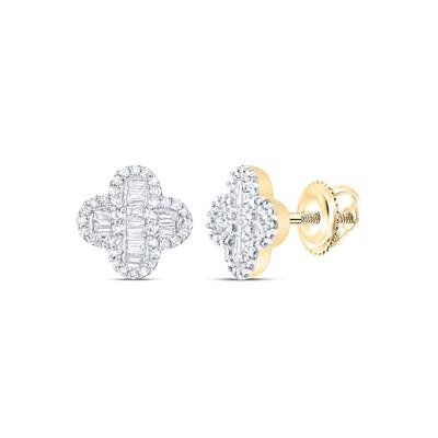 10K Diamond Clover Earrings