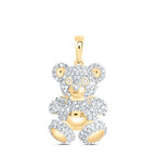10K Diamond Teddy Bear Pendant