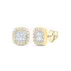 10K Diamond Cushion Earrings