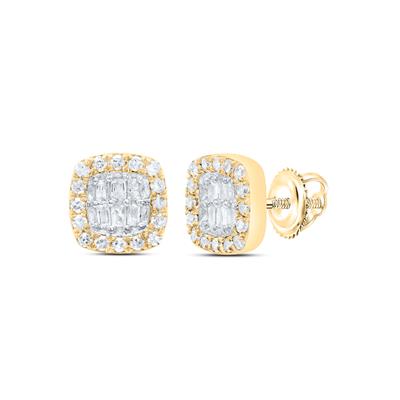 10K Diamond Cushion Earrings