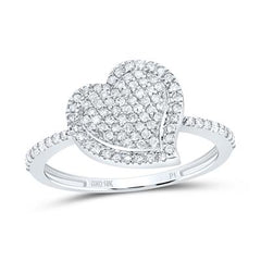 10K Diamond Heart Ring
