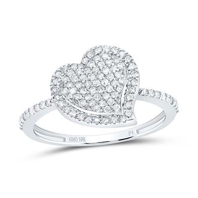 10K Diamond Heart Ring