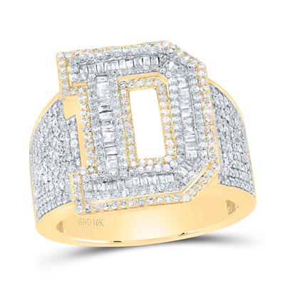 10K Diamond Men's Initial 'D' Ring