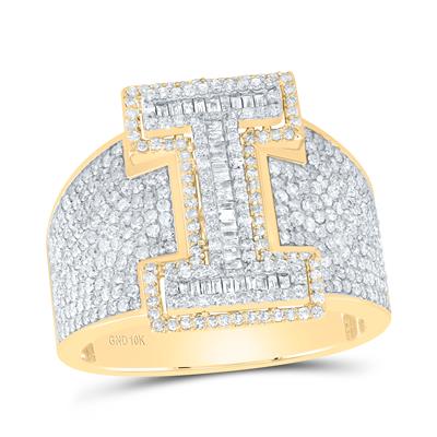10K Diamond Men's Initial Ring