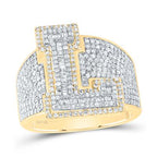 10K Men's Diamond Initial 'L' Ring