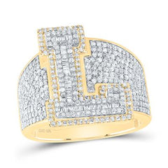 10K Diamond Men's Initial Ring