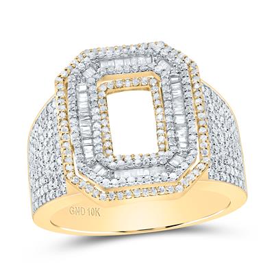10K Diamond Men's Initial Ring