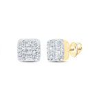 10K Diamond Baguette Cushion Earrings