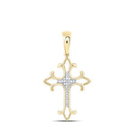 10K Diamond Cross Pendant