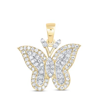 10K Diamond Butterfly Pendant