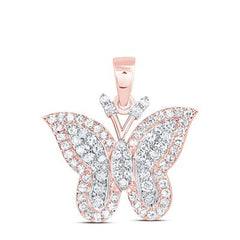 10K Diamond Butterfly Pendant