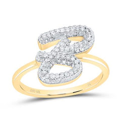 10K Diamond Initial RIng