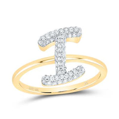 10K Diamond Initial RIng