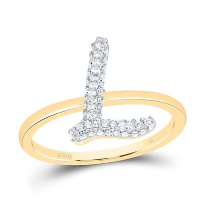 10K Diamond Initial RIng