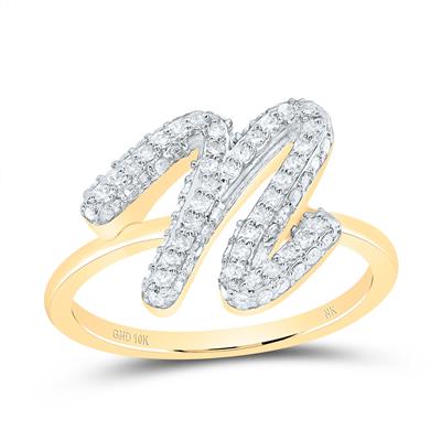 10K Diamond Initial RIng