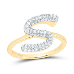 10K Diamond Initial RIng