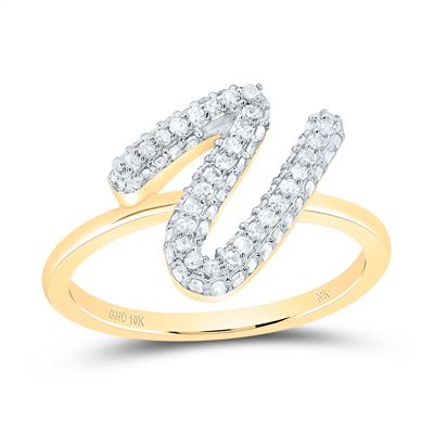 10K Diamond Initial RIng