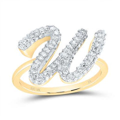 10K Diamond Initial RIng