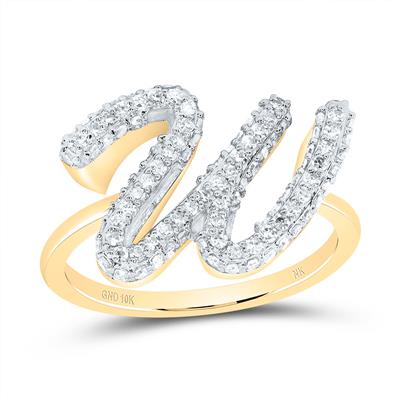 10K Diamond Initial RIng