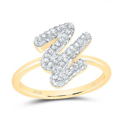 10K Diamond Initial RIng
