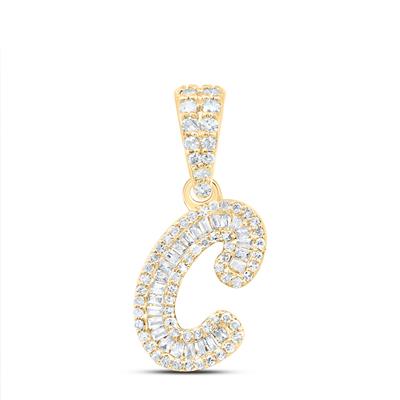 10K Diamond Mini 2-Tone Initial Pendants