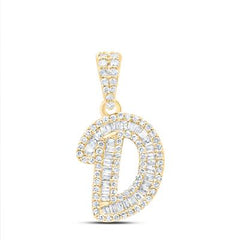 10K Diamond Mini 2-Tone Initial Pendants