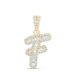 10K Diamond Mini 2-Tone Initial Pendants