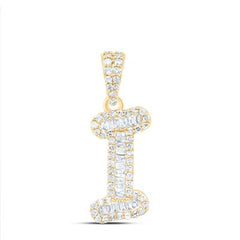 10K Diamond Mini 2-Tone Initial Pendants