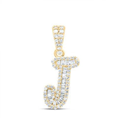 10K Diamond Mini 2-Tone Initial Pendants
