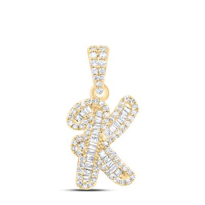 10K Diamond Mini 2-Tone Initial Pendants